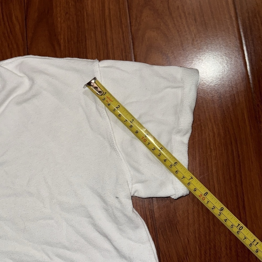 Habitual crop top t-shirt raw edges in white v neck size 14 - Picture 5 of 7